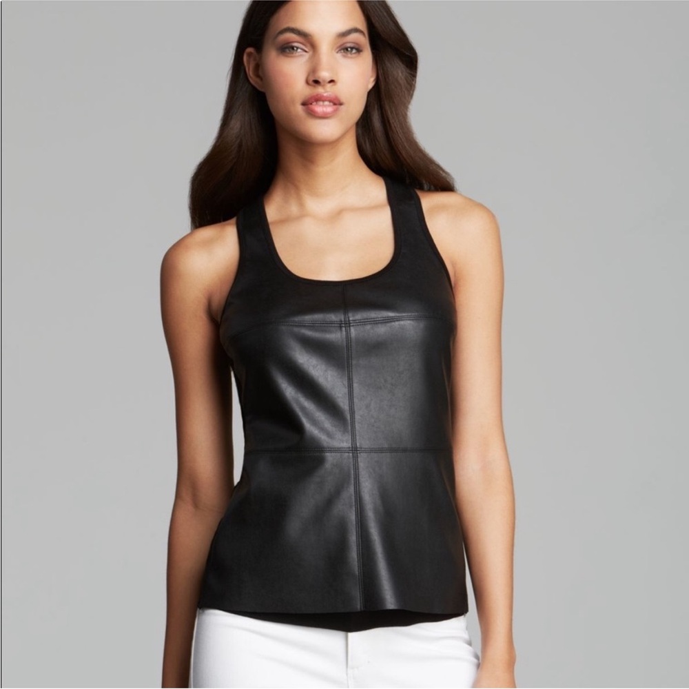Bailey 44 Black Faux Leather Tank Top